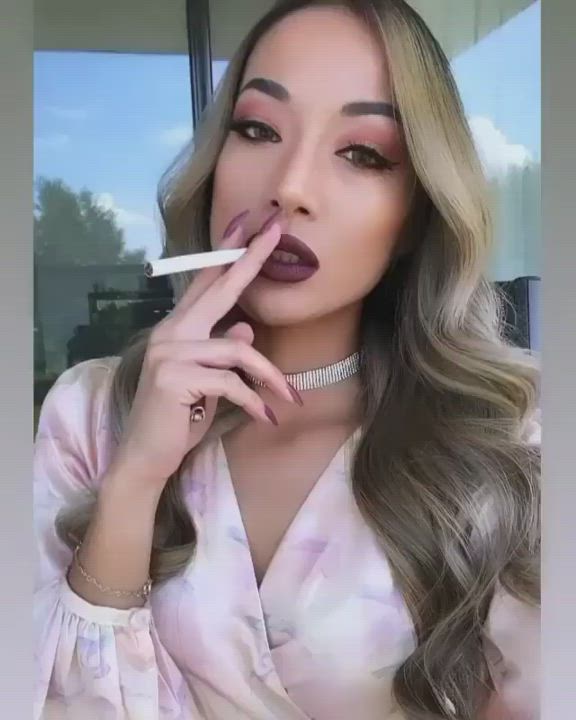 Sexy asian smoker