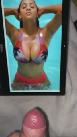 Chantel never fails to make me hard and cum. Thinking of tribbing her tits again.