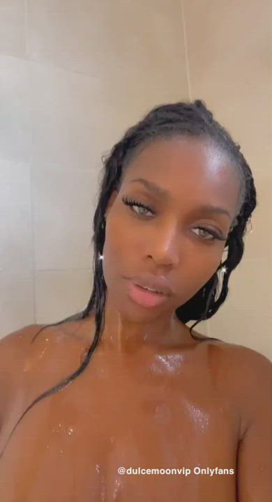 Big Tits Ebony Latina Shower Tease Wet clip