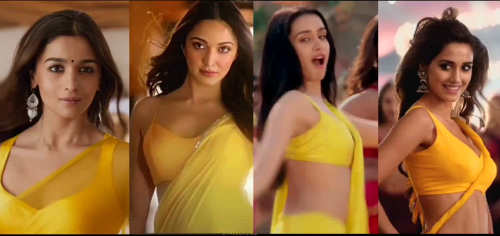 Ultimate Yellow saree battle - Alia vs Kiara vs Shraddha vs Disha - Choose a combo