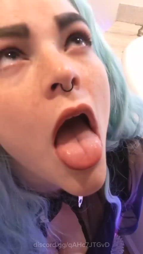 cum cum in mouth cumshot egirl facial blue hair facials clip