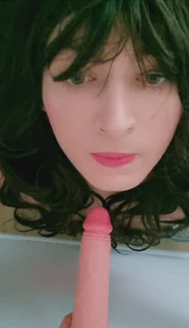 crossdressing dildo oral sissy solo clip