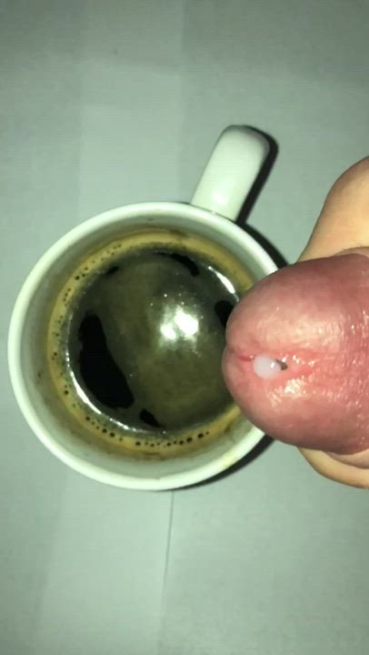 Cum and enjoy some coffee and cream!