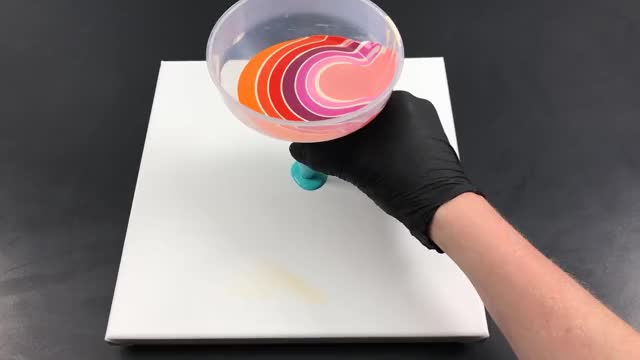 Multi Color Acrylic pour painting with Funnel