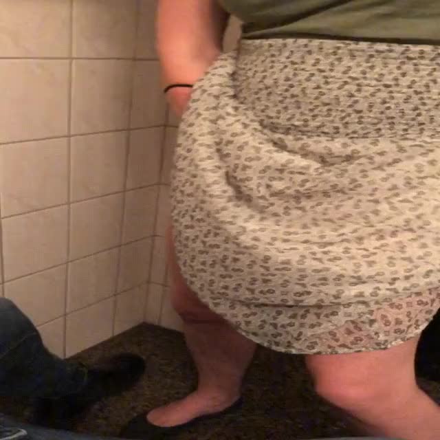 Fun in restaurant bathroom
