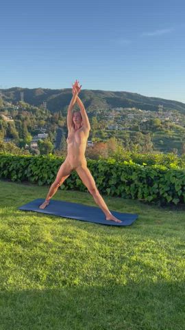 Outdoor Naked Yoga Flow for All the Neighbors to See