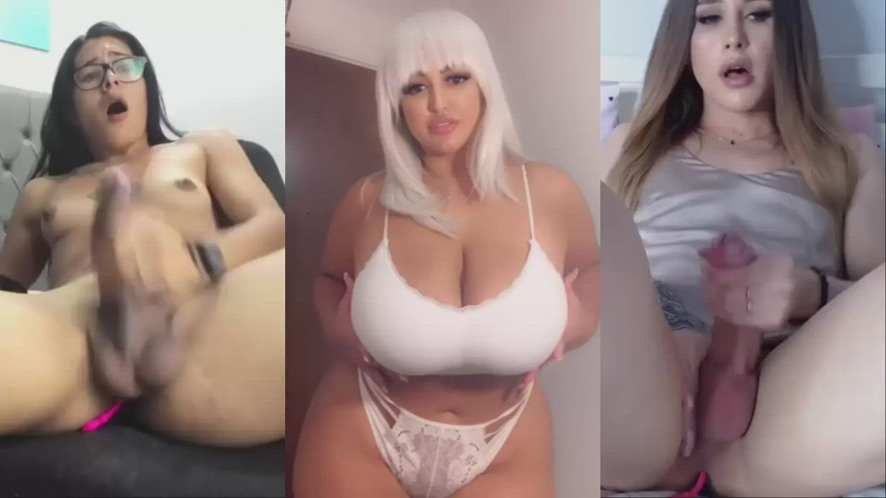 BBW Cum Cumshot Female Masturbating Solo Split Screen Porn T-Girl Trans Women clip