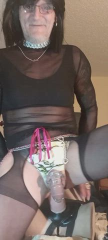 anal chastity crossdressing deep penetration femboy huge dildo sissy solo trans man