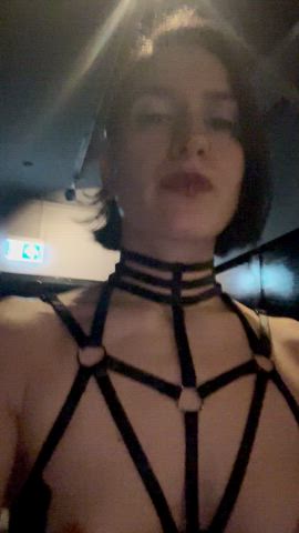 domina dominant domination dominatrix dungeon lingerie miss flora small tits topless