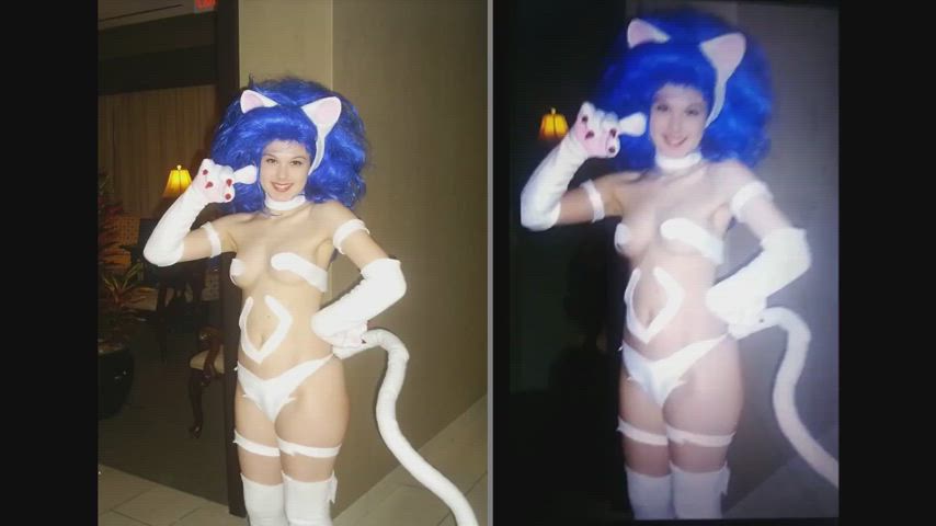 catgirl cosplay cum cumshot jerk off masturbating solo tribute clip