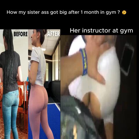 ass big ass caption cuckold gym sister step-sister yoga yoga pants clip