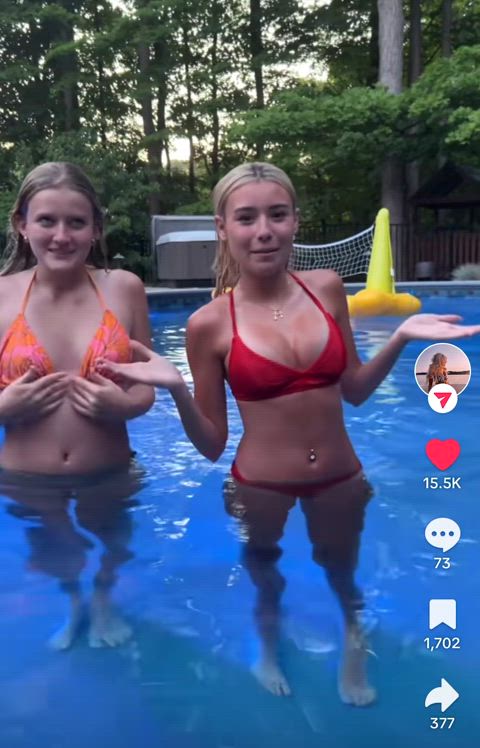 big tits blonde boobs pool swimming pool teen tits clip