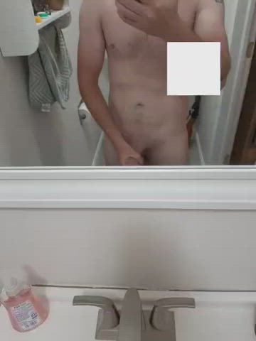 32 Stroking my cock for you
