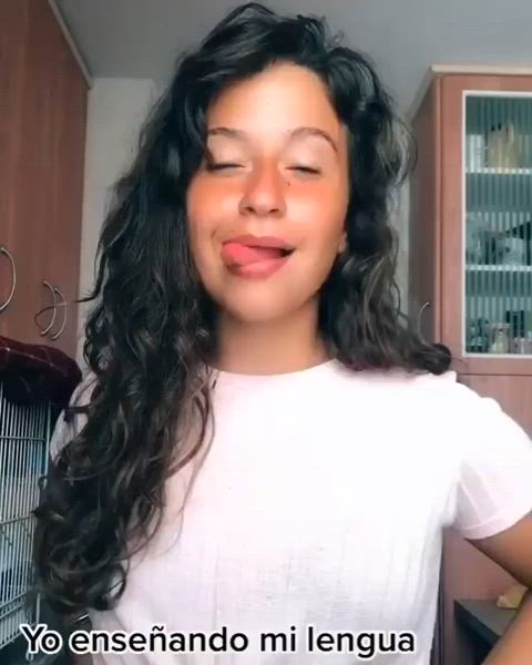 latina long tongue tongue tongue fetish clip