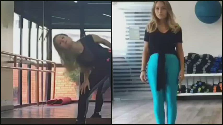 babe blonde brazilian celebrity dancing twerking yoga pants clip