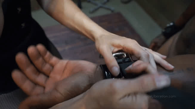 bdsm bondage handcuffed leather clip