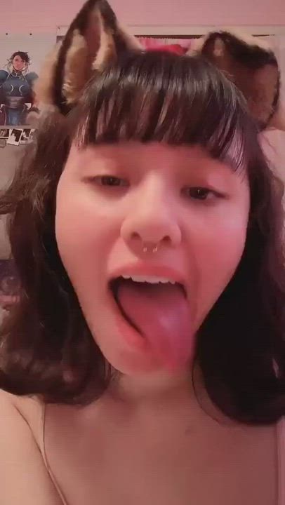 female fetish saliva solo tongue fetish women clip