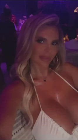 big tits blonde cleavage fake boobs fake tits huge tits model party polish clip