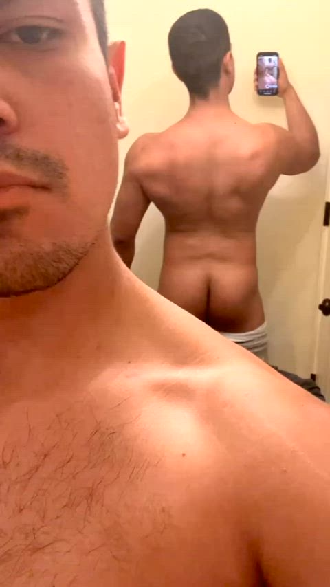 ass bubble butt bull jock latino male muscles flexing clip