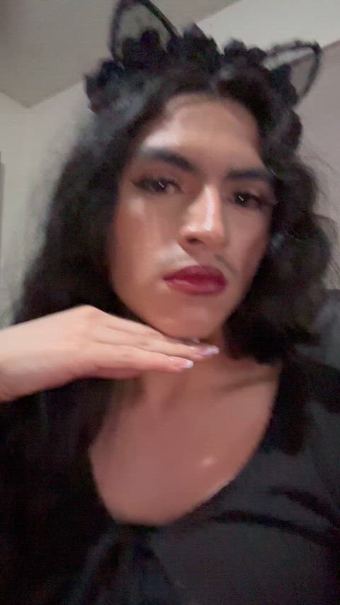 bussy crossdressing face fuck femboy latina makeup petite sissy slut stockings transgender