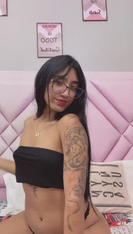 camgirl latina lingerie long hair petite sensual tattoo teen webcam clip