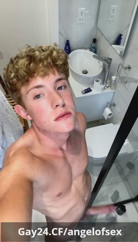 amateur bathroom big dick gay homemade jerk off teen clip