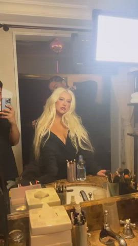 big tits blonde celebrity christina aguilera cleavage fake tits clip