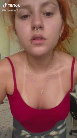 Pierced Pokies Redhead See Through Clothing Tanlines TikTok clip