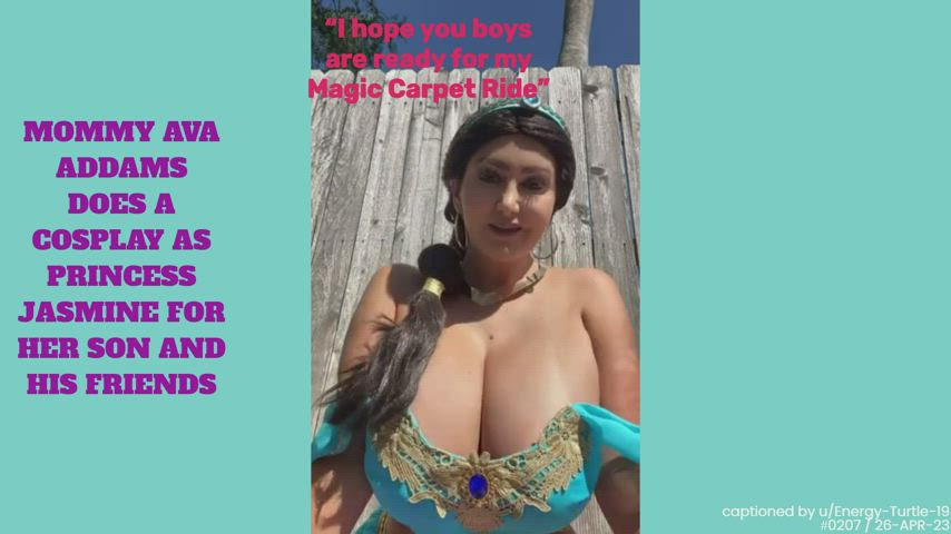 [M/S] Mommy Ava Addams Cosplays as Princess Jasmine for Her Son & His Friends