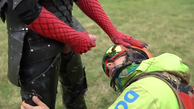 Snowboard Guy gets drenched in cum by a horny devil
