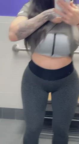 Distracting all the boys at the gym