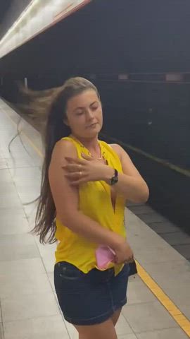 Tits in the subway