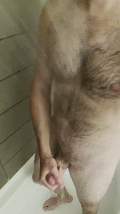Gay Hairy Jerk Off Male Masturbation Shower clip