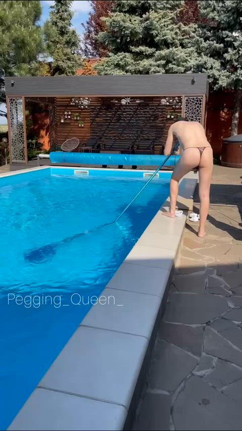 Destruction of swimming pool cleaning man ⛓️🖤