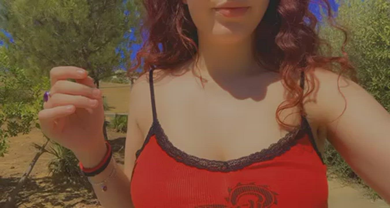 Would you suck on my teen boobs in the middle of the park? [18]