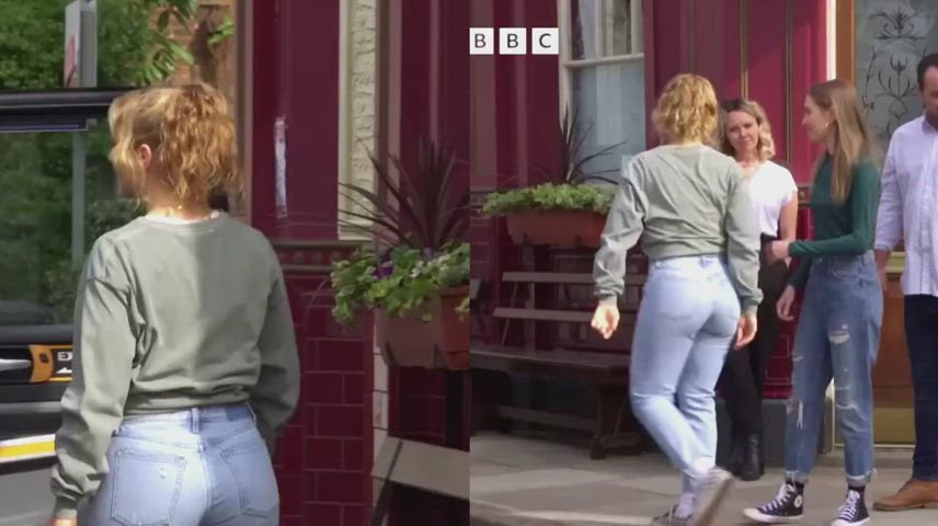 big ass blonde booty british jeans legs thighs clip