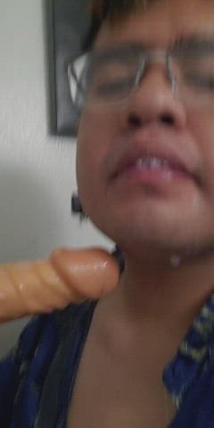 Blowjob Deep Penetration Deepthroat Dildo Sloppy Spit Submissive Wet clip
