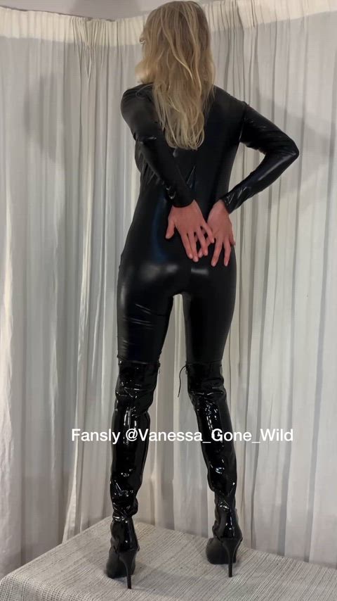 amateur ass blonde bodysuit boots catsuit high heels milf pawg tease blonde-pawg