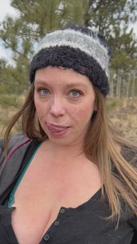 When he cums on your face on a walk in the woods, you just keep walking after!