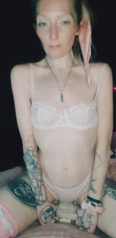 lingerie nipslip pale panties petite small tits tattoo tease white girl clip