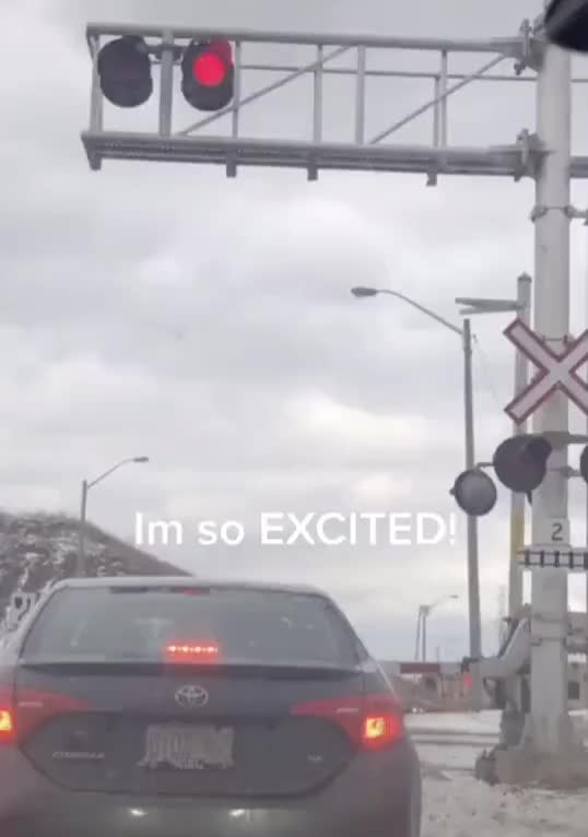 Seeing a train for the first time.