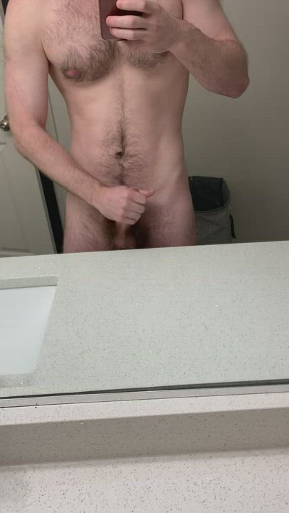 Didn’t cum hard enough to hit the mirror, oh well