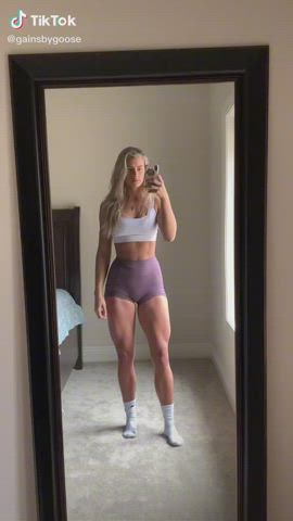 Blonde Camel Toe Fitness Legs Muscular Girl Pussy clip
