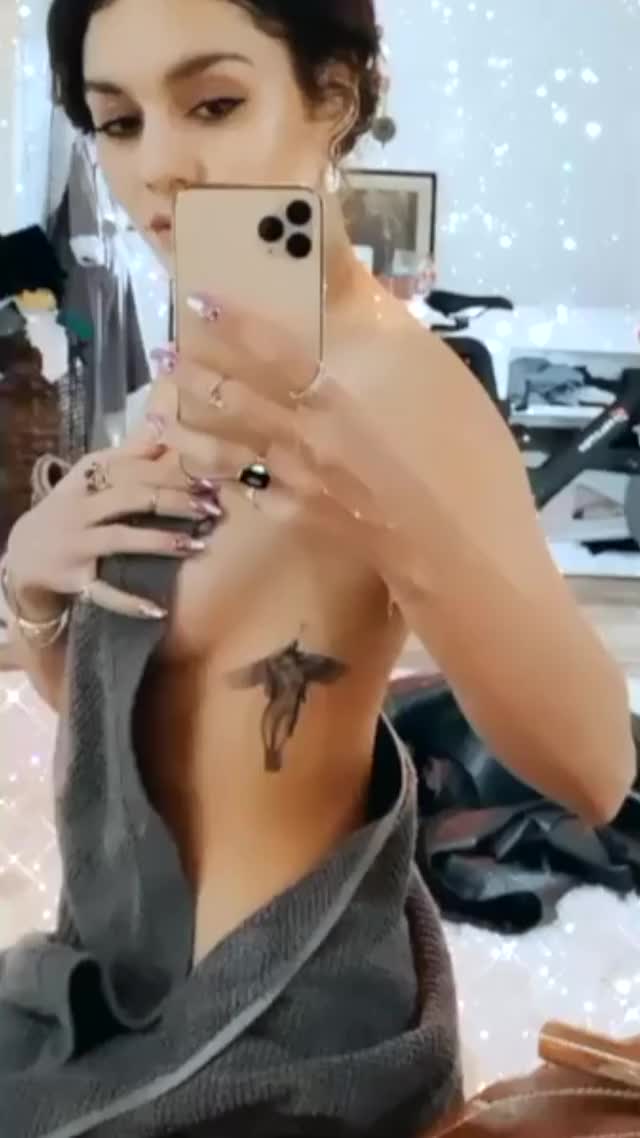 Vanessa Hudgens IG Towel Sideboob