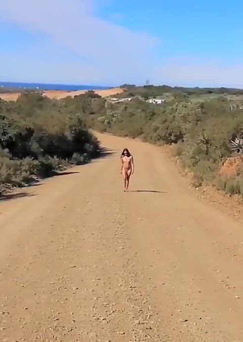 amateur brunette cute nude nudes nudist nudity onlyfans outdoor public clip