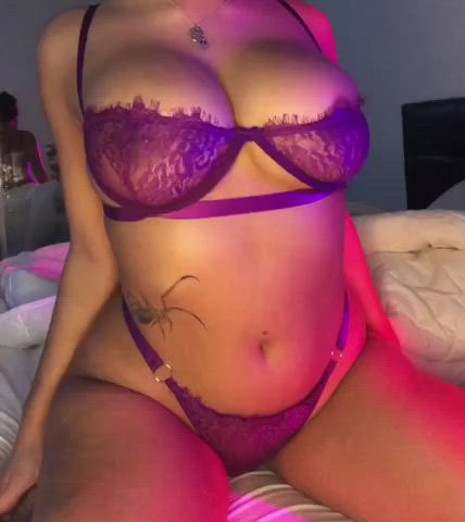 do you prefer my purple lingerie on or off? 🙈