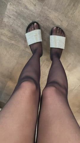 nylons in slippers