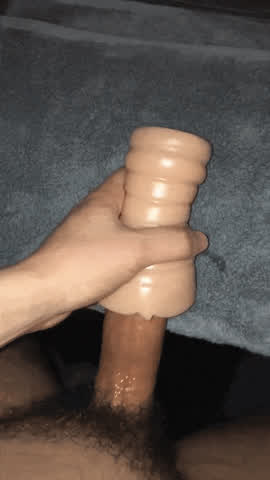 Thick cock stretching my fleshlight
