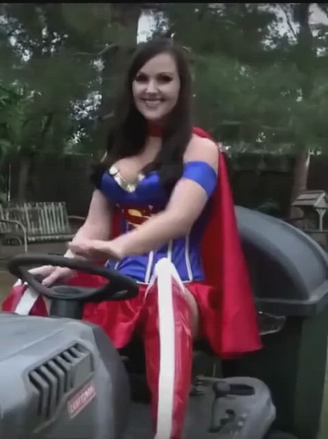 big tits busty costume superheroine clip