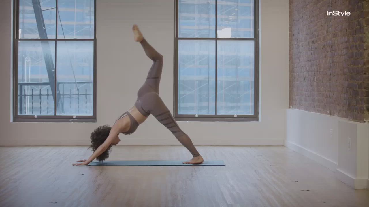 Celebrity Ebony Flexible Nathalie Emmanuel Stretching Workout clip